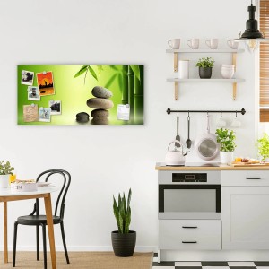 Banjado Magnettafel mit Motiv 'Innere Ruhe', 78x37cm, inkl. Magnete. Wanddekoration für Büro und Zuhause.