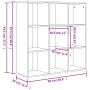VidaXL Bücherregal Sonoma-Eiche, 98x30x98 cm, Holzwerkstoff mit 9 Fächern.