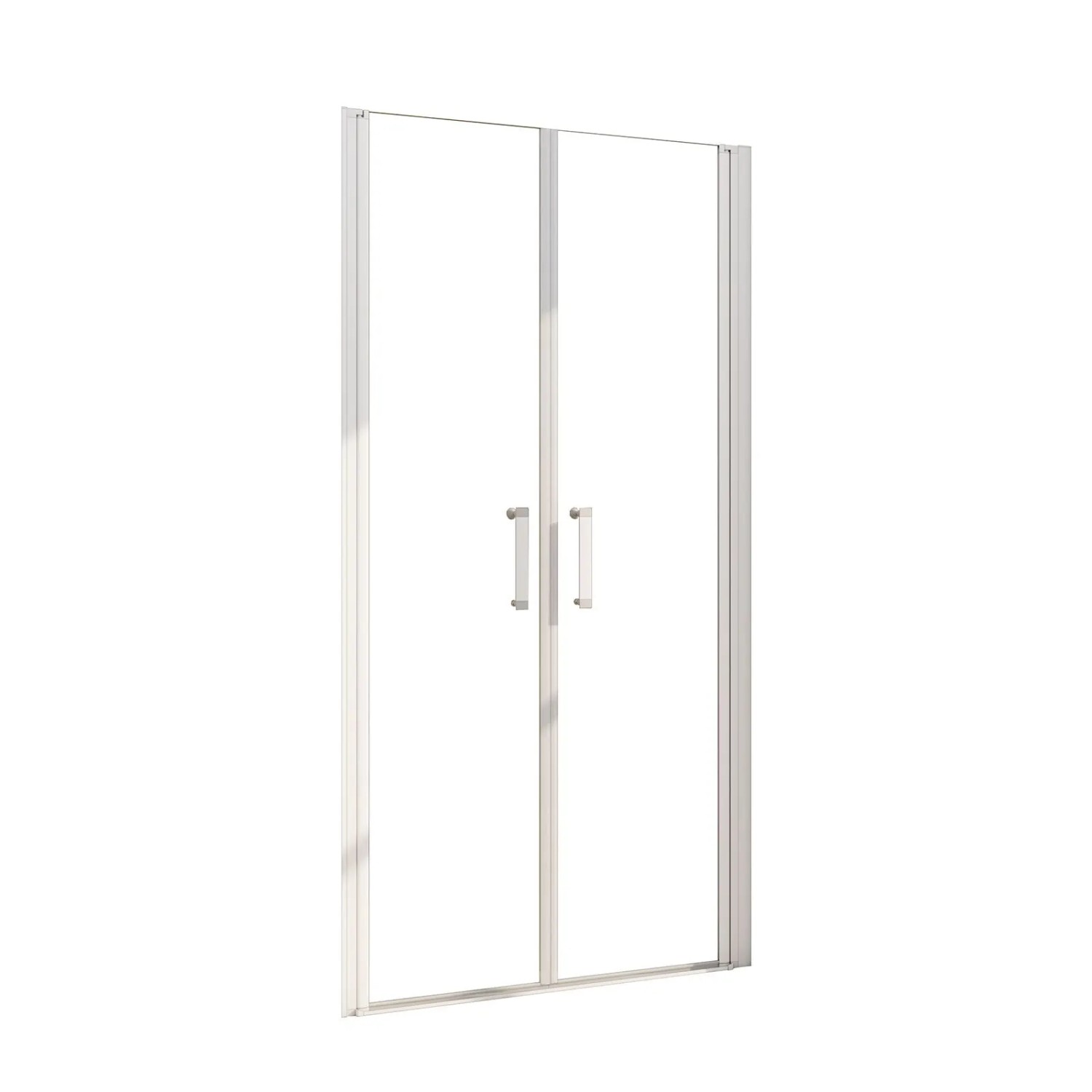 AICA Doppeltür 140x185cm Pendeltür Nischentür Dusche 5mm ESG Sicherheitsglas Mattgrau Schwingtür Duschabtrennung