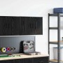 vidaXL Garagen-Wandschrank, schwarz, aus Holzwerkstoff. Hängender Werkzeugschrank zur Wandmontage.