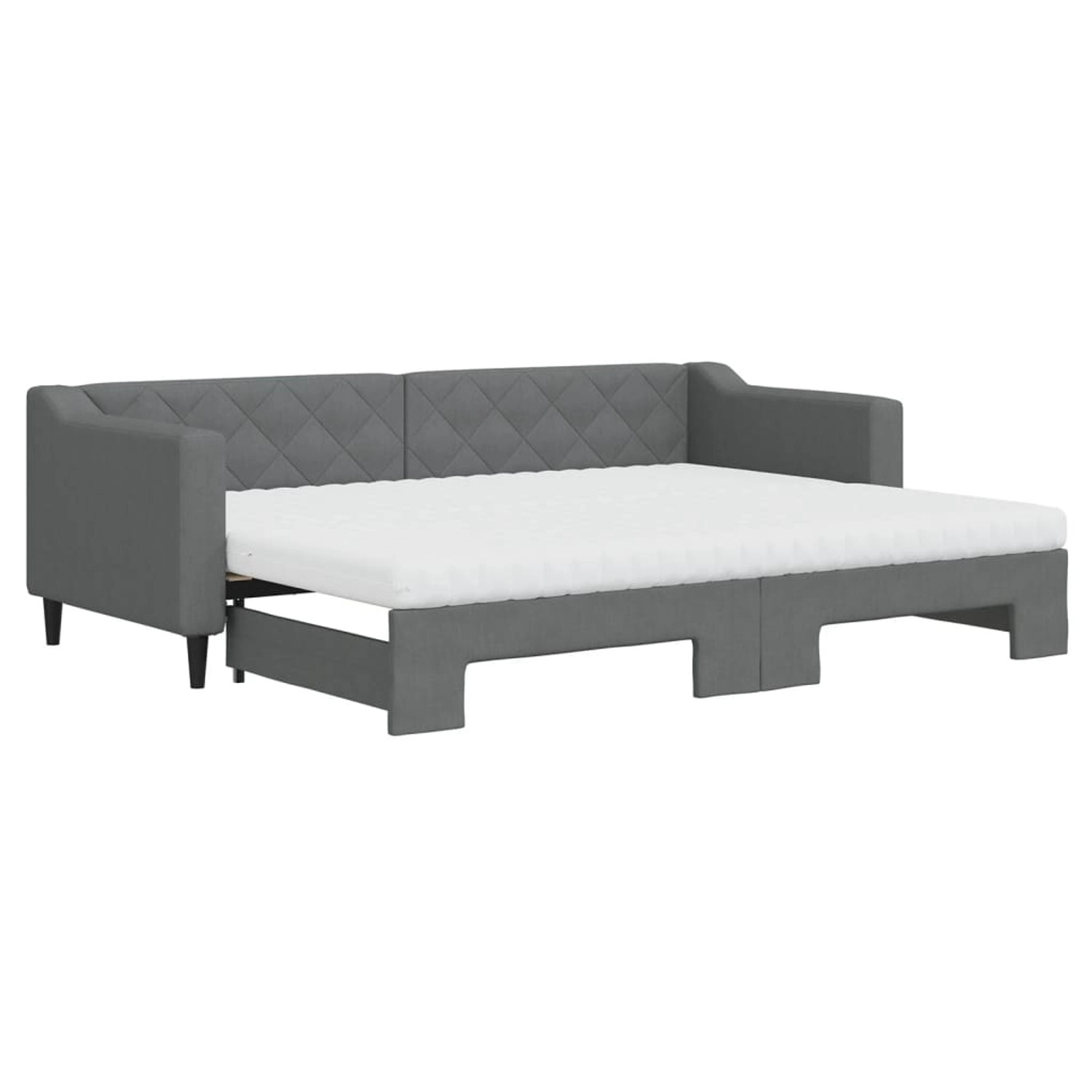 vidaXL Tagesbett Ausziehbar mit Matratzen Dunkelgrau 80x200 cm Stoff1846487 günstig online kaufen