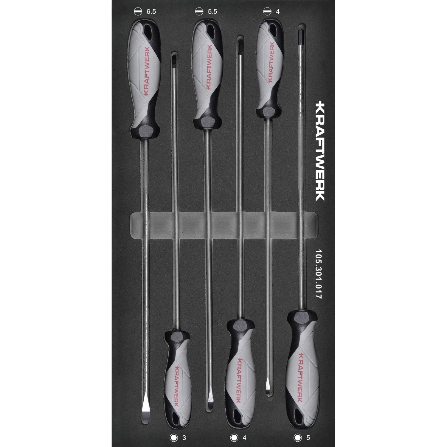 Kraftwerk Werkzeug-Set SD Schlitz Innensechs 6-tlg. Schwarz-Grau