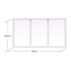 Weißes Vente-unique Oberlicht Bayview aus Aluminium mit 3 Scheiben, 73 cm breit, 40 cm hoch.