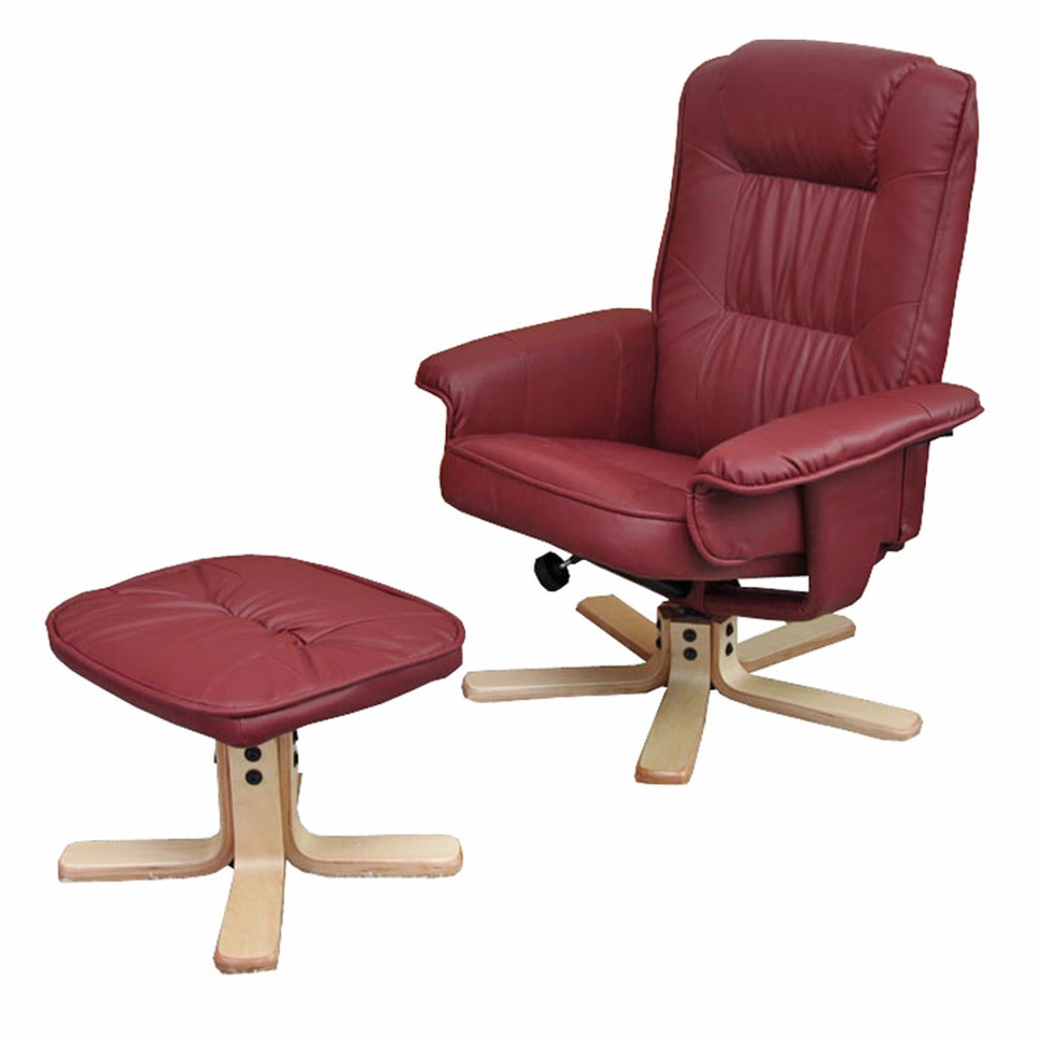 MCW Relaxsessel H56 mit Hocker Bordeaux
