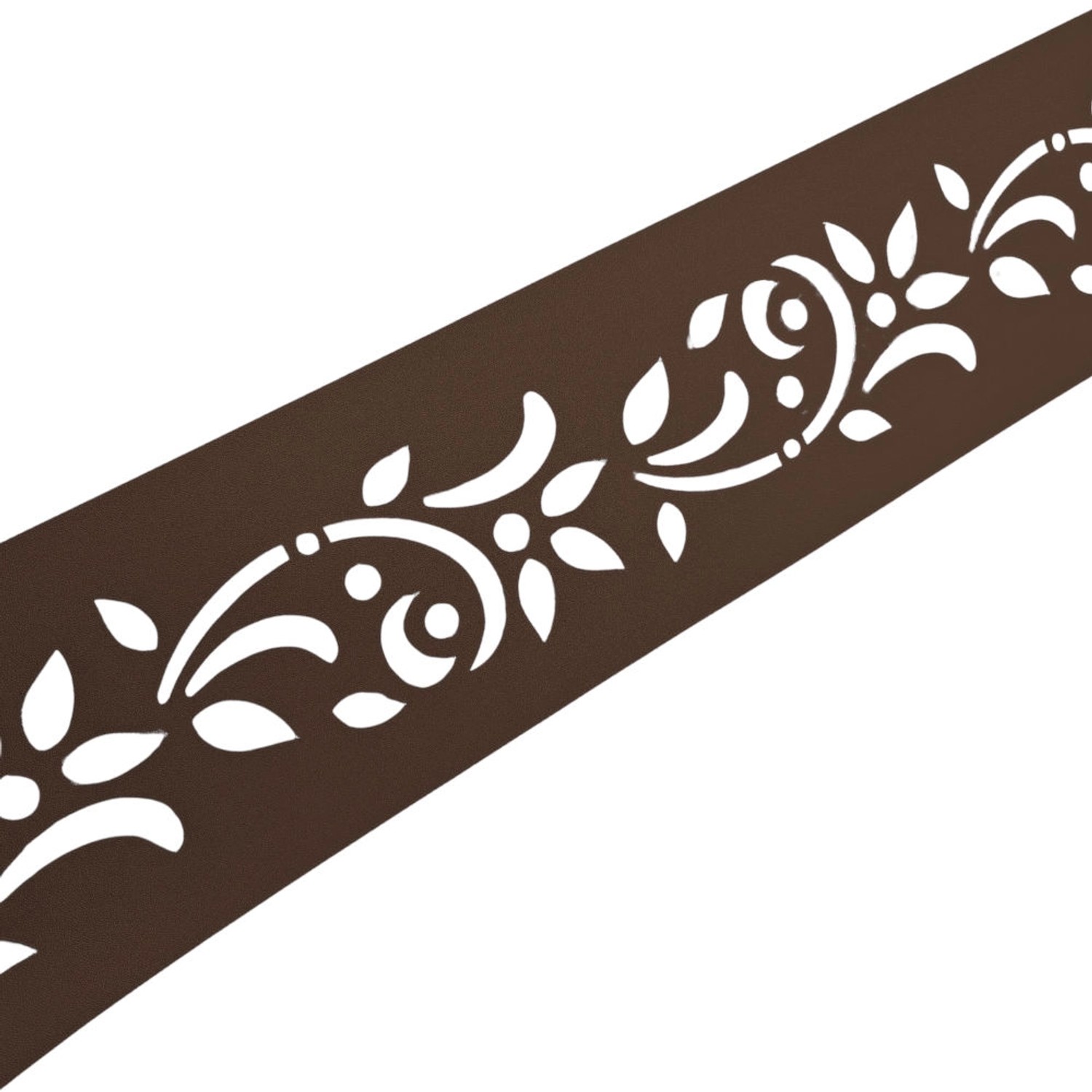zaunzu Sichtschutz PREMIUM Dekor Floral1 Sichtschutz Braun 2,55m
