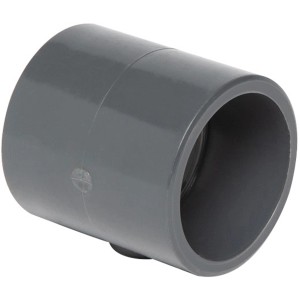 Graue Steinbach PVC Muffe für Pool Verrohrung, Durchmesser 50 mm.