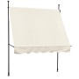 Beige Klemmmarkise 150x200cm für Balkon, ohne Bohren montiert, für Sonnenschutz und Privatsphäre.