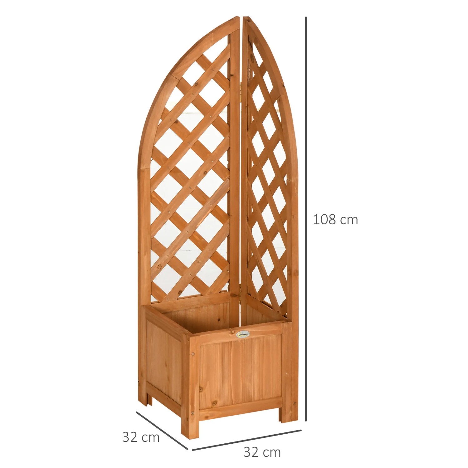 Outsunny Hochbeet aus Tanne, braun, mit Rankgitter. Ideal für Garten und Balkon.