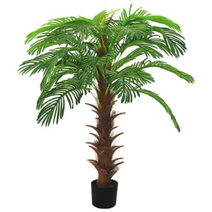 Grüne, künstliche Cycas Palme (140 cm) im Topf. Dekorative Kunstpflanze für Innenräume.