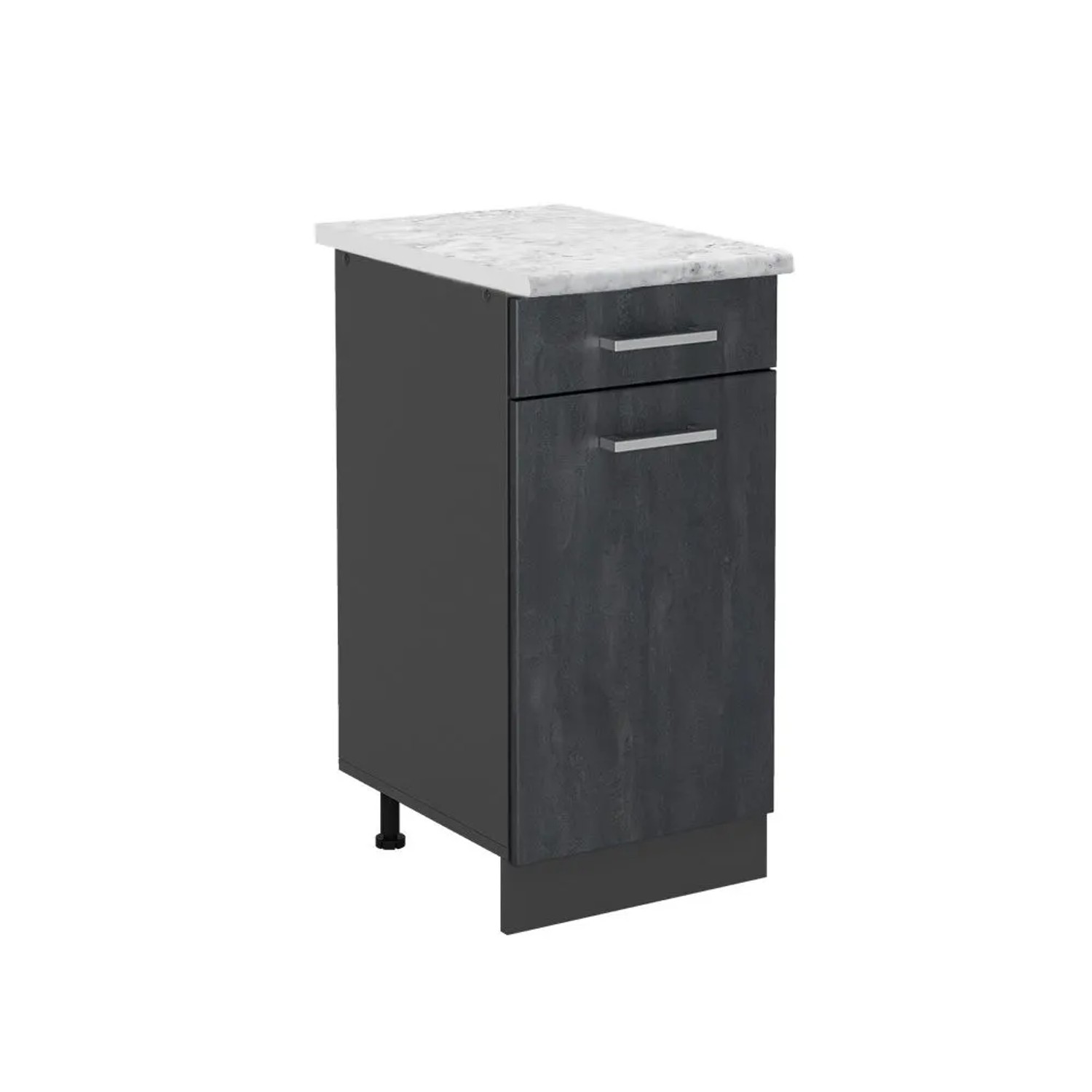 Vicco Küchenunterschrank R-Line Schwarz Beton Anthrazit 40 cm AP Marmor