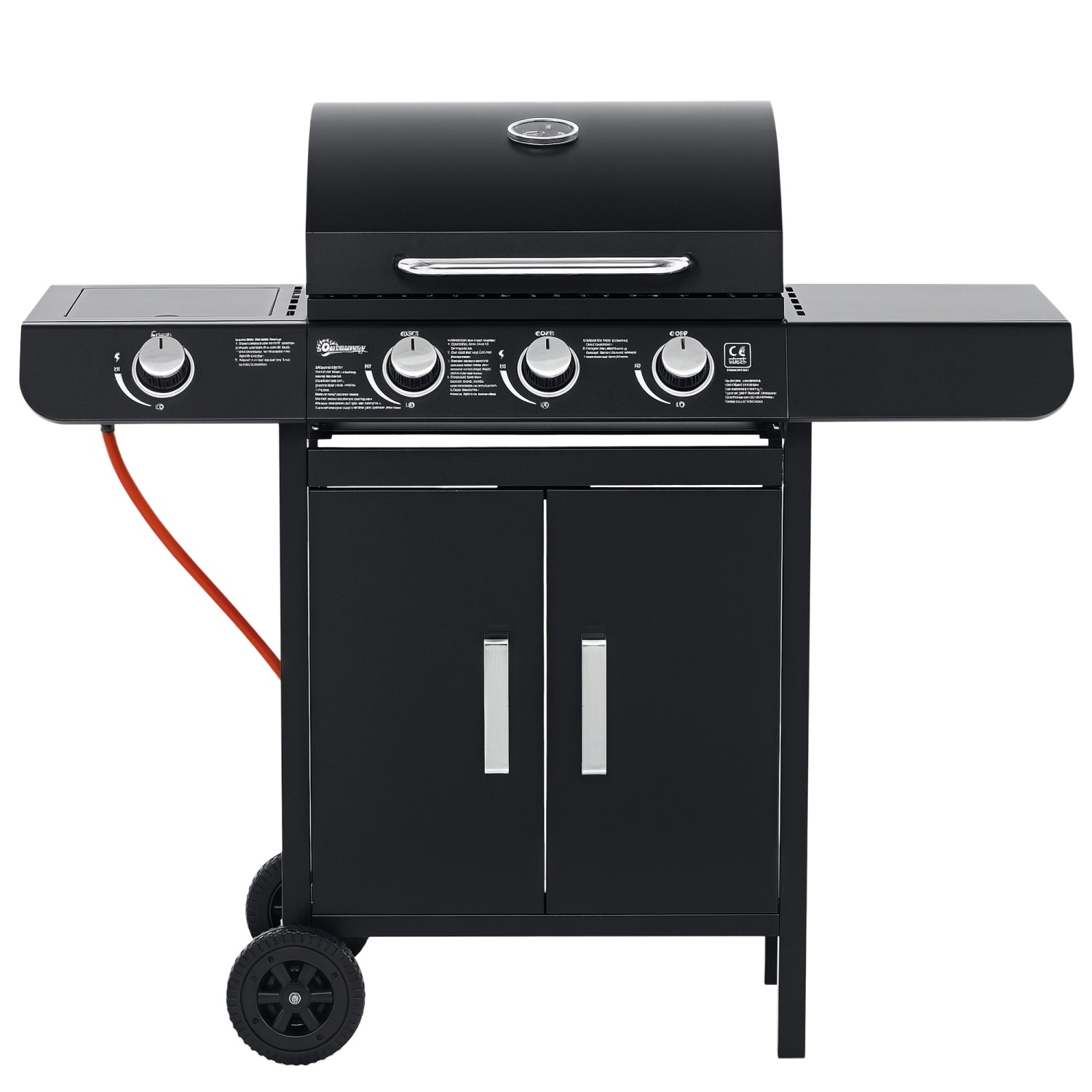 Outsunny Gasgrill Stahl PP Kunststoff Schwarz 110L x 50B x 100H cm günstig online kaufen
