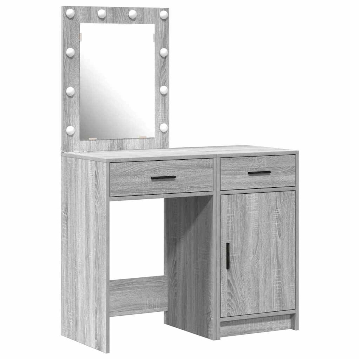 vidaXL Schminktisch mit Tür 2-Tlg Grau 50 x 41 x 135 cm Holzwerkstoff 3334241