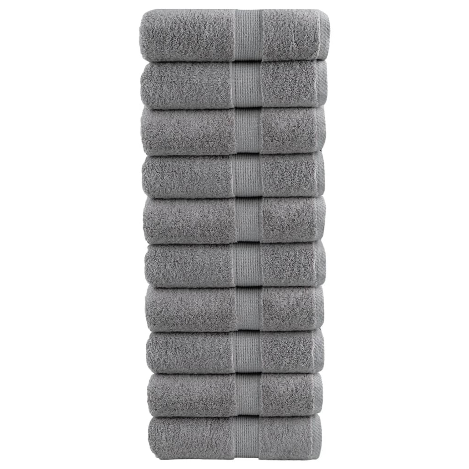 vidaXL Premium Waschhandtücher SOLUND 10 Stück Grau 30x30cm 600 g/m² 137301 günstig online kaufen