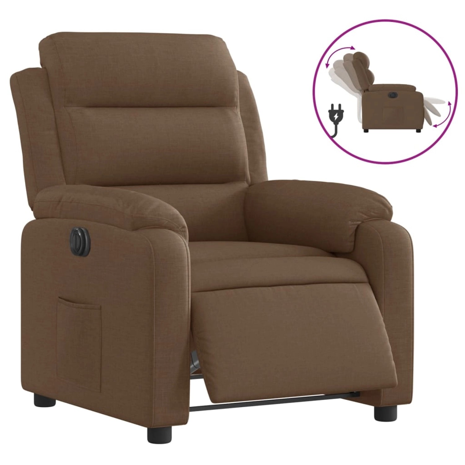 vidaXL Relaxsessel Elektrisch Braun Stoff 3204960