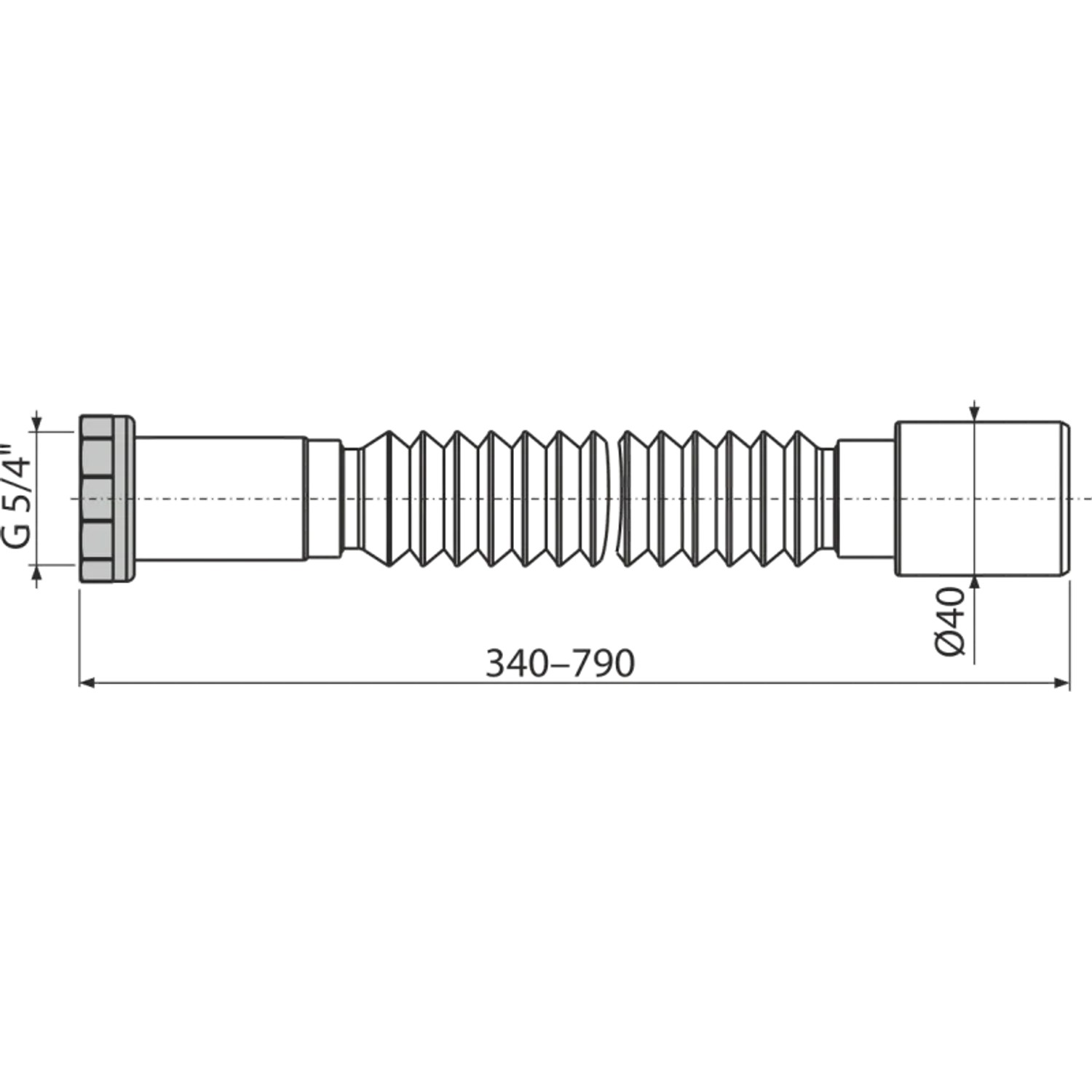 Alcadrain A740 Flexianschluss Metallmutter 5/4" x 40 mm_2