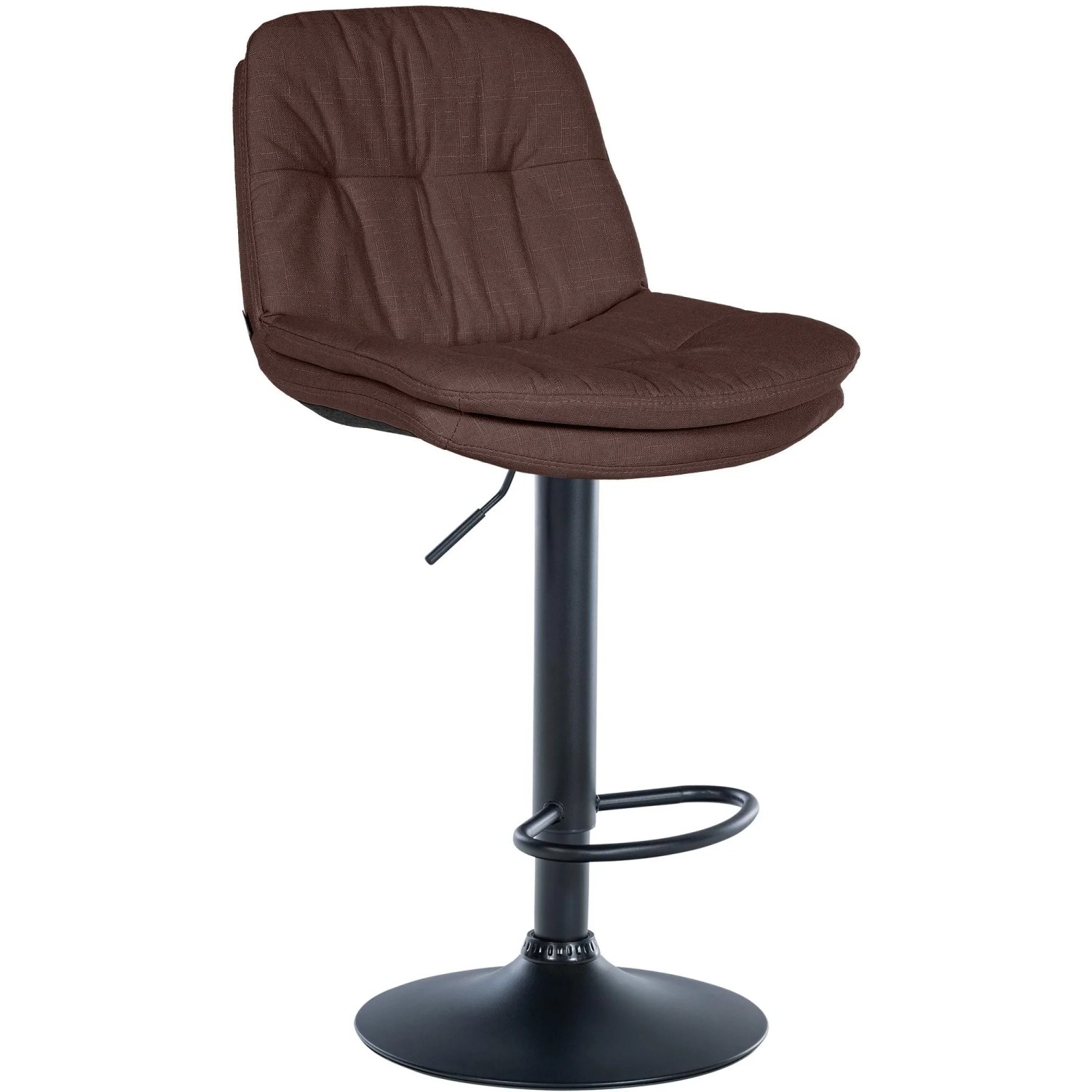 CLP Barhocker Laurel Stoff Metall Matt Schwarz/Braun