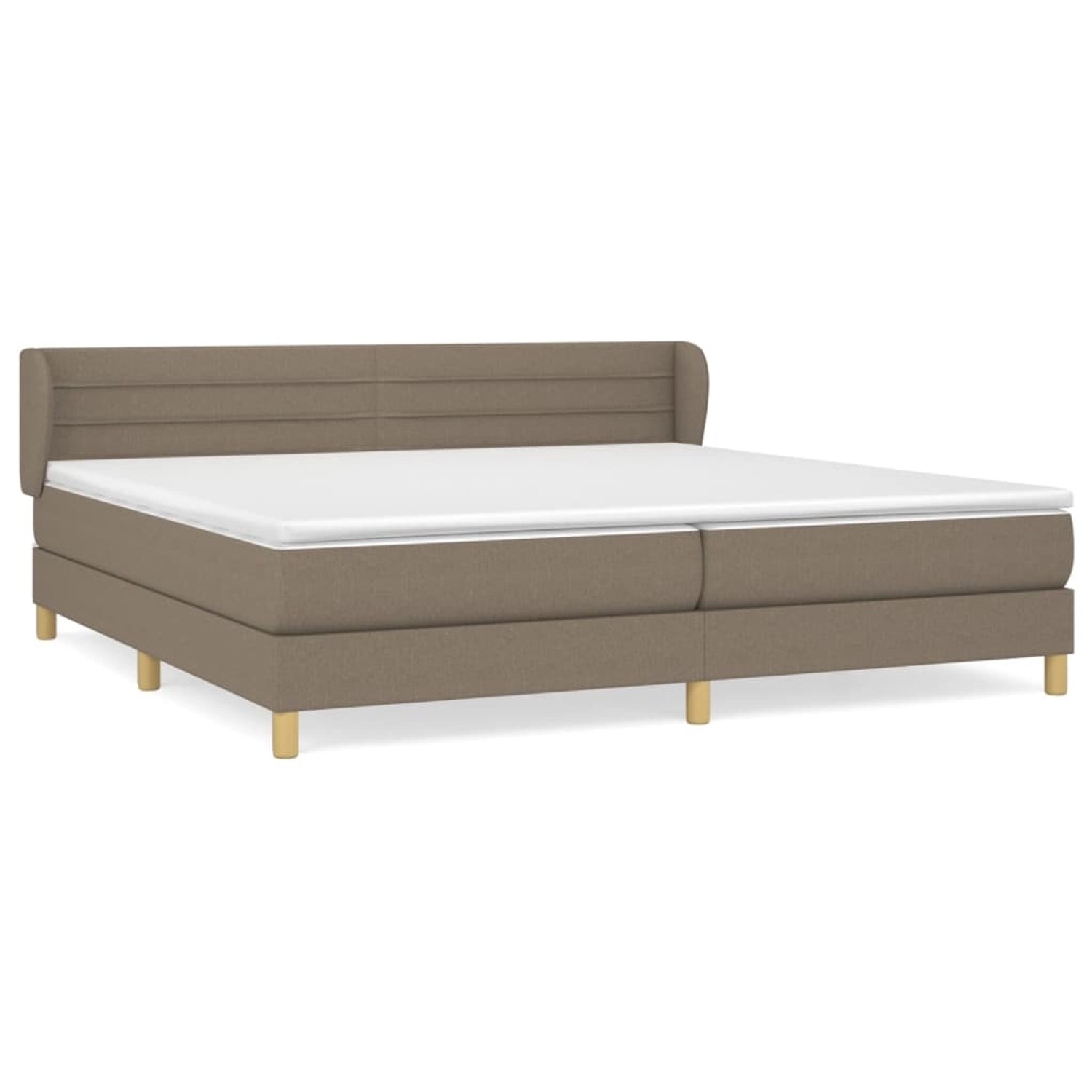 vidaXL Boxspringbett mit Matratze Taupe 200x200 cm Stoff 3126913 günstig online kaufen
