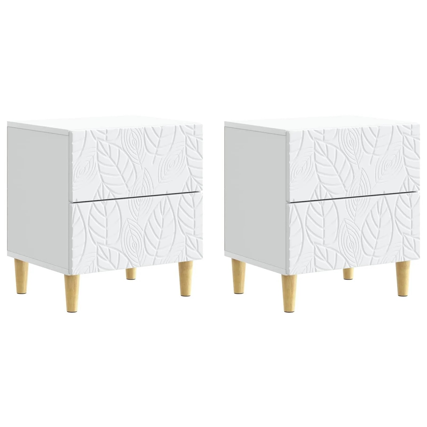 vidaXL Nachttisch 2 Stk Weiß 43 x 34,5 x 48 cm Holzwerkstoff 894986