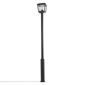 Lucande Mastleuchte Außen Dunia 9618139 Spritzwassergeschützt Modern in Schwarz aus Aluminium 1-flammig E27