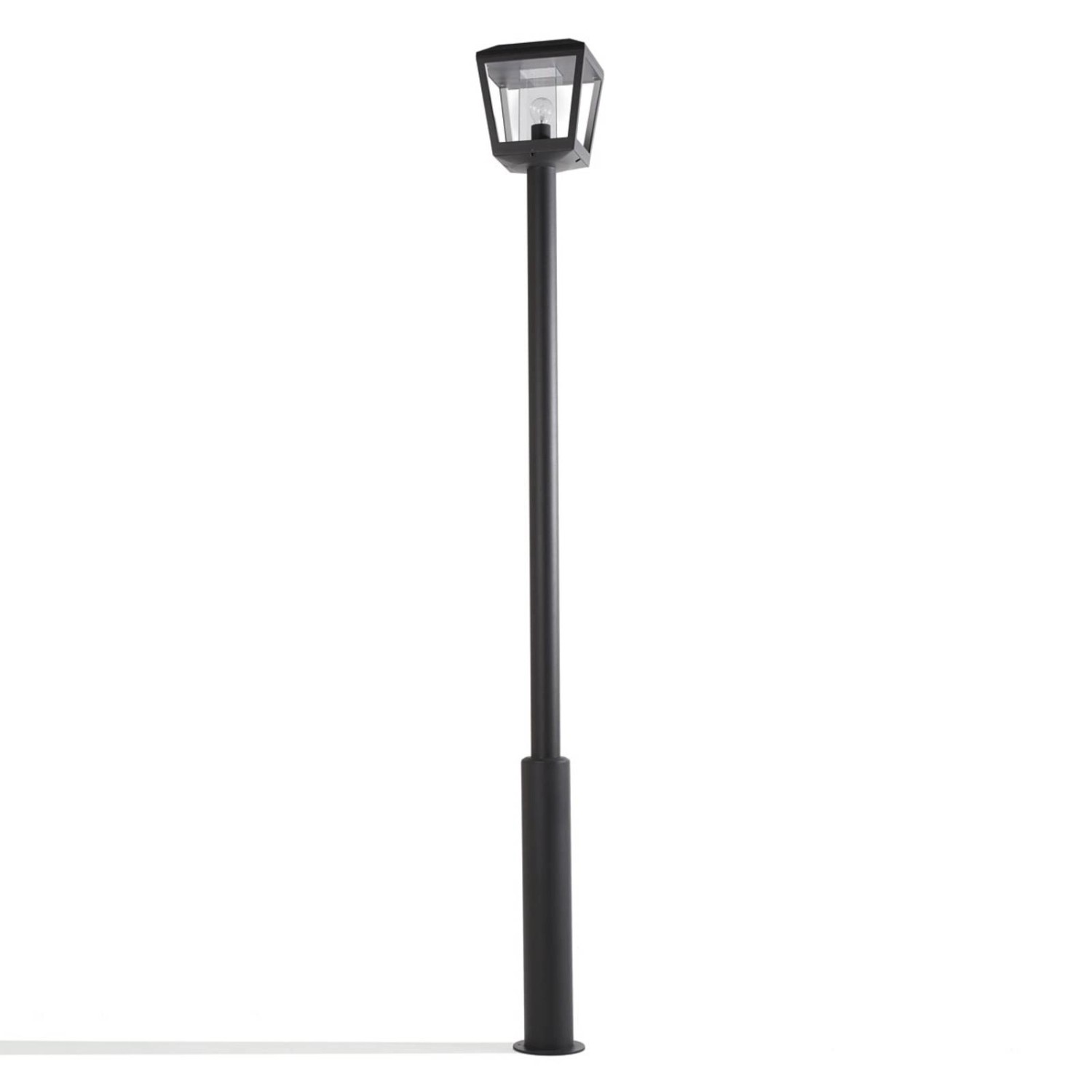 Lucande Mastleuchte Außen Dunia 9618139 Spritzwassergeschützt Modern in Schwarz aus Aluminium 1-flammig E27