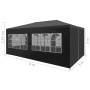 Anthrazitfarbenes Partyzelt 3x6 m mit Fenster, ideal für Gartenpartys.