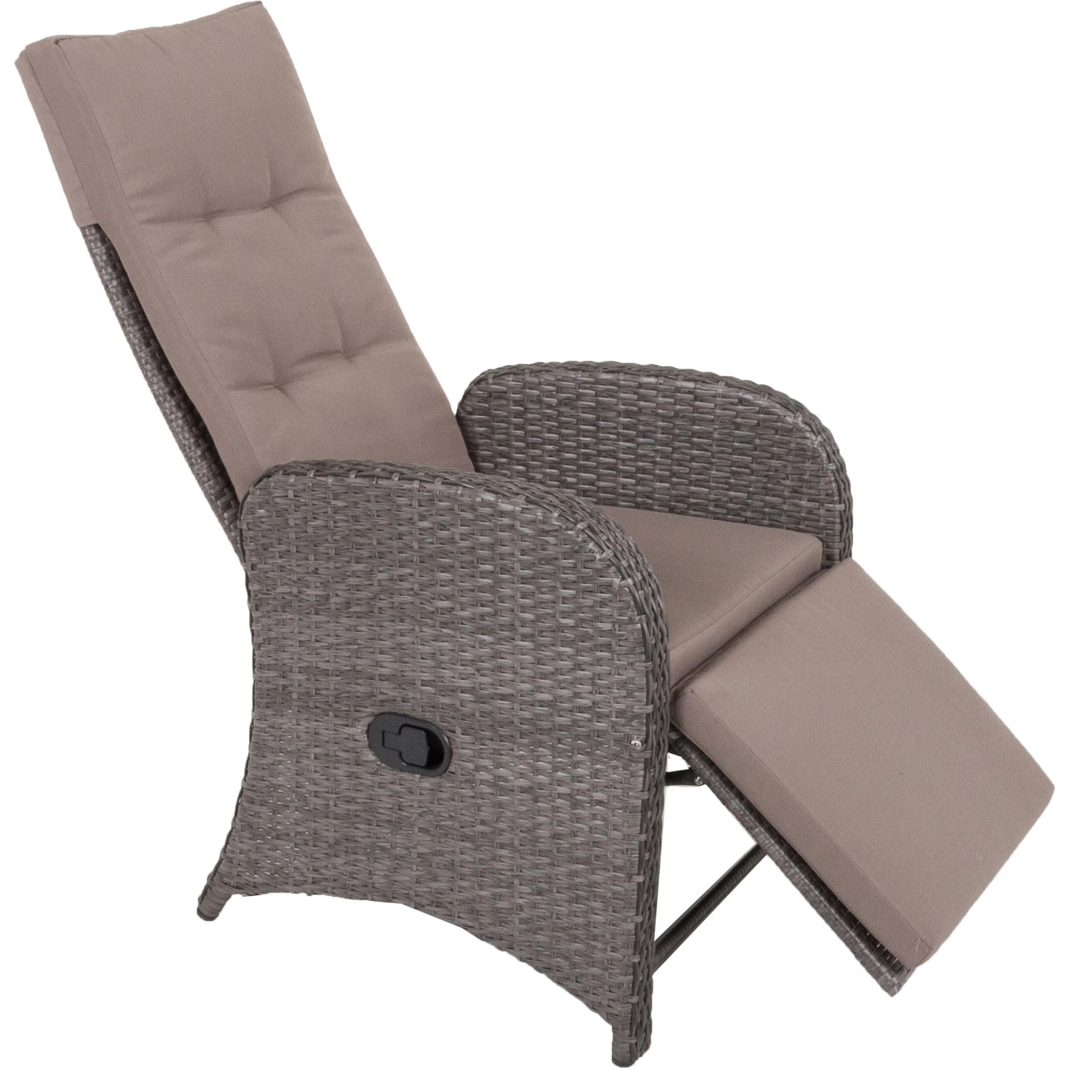 Garden Pleasure Loungesessel Garten Polyrattan verstellbar Grau 2er-Set kaufen bei OBI