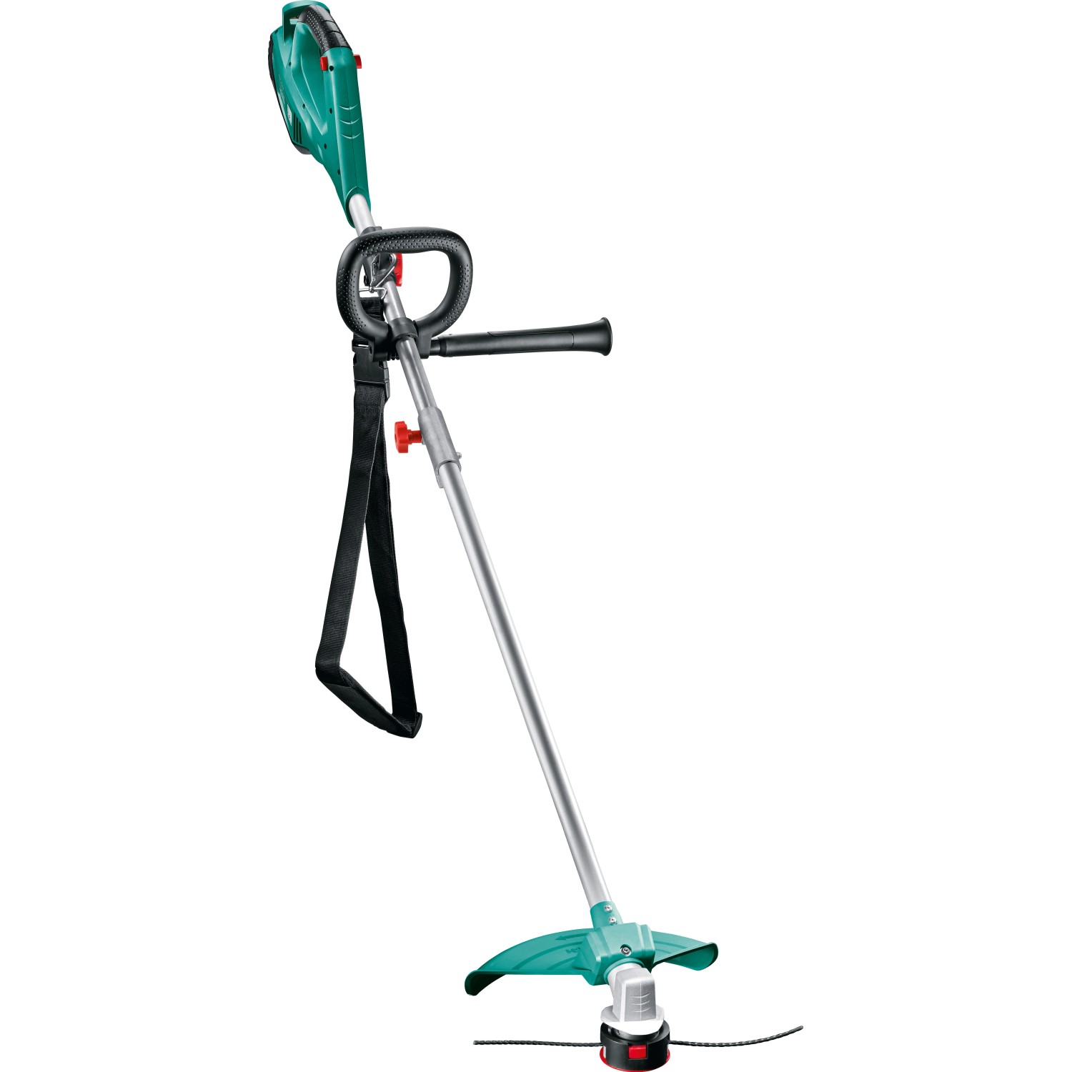Bosch AFS 23-37 Elektro-Rasentrimmer mit verstellbarem Griff und Tragegurt.