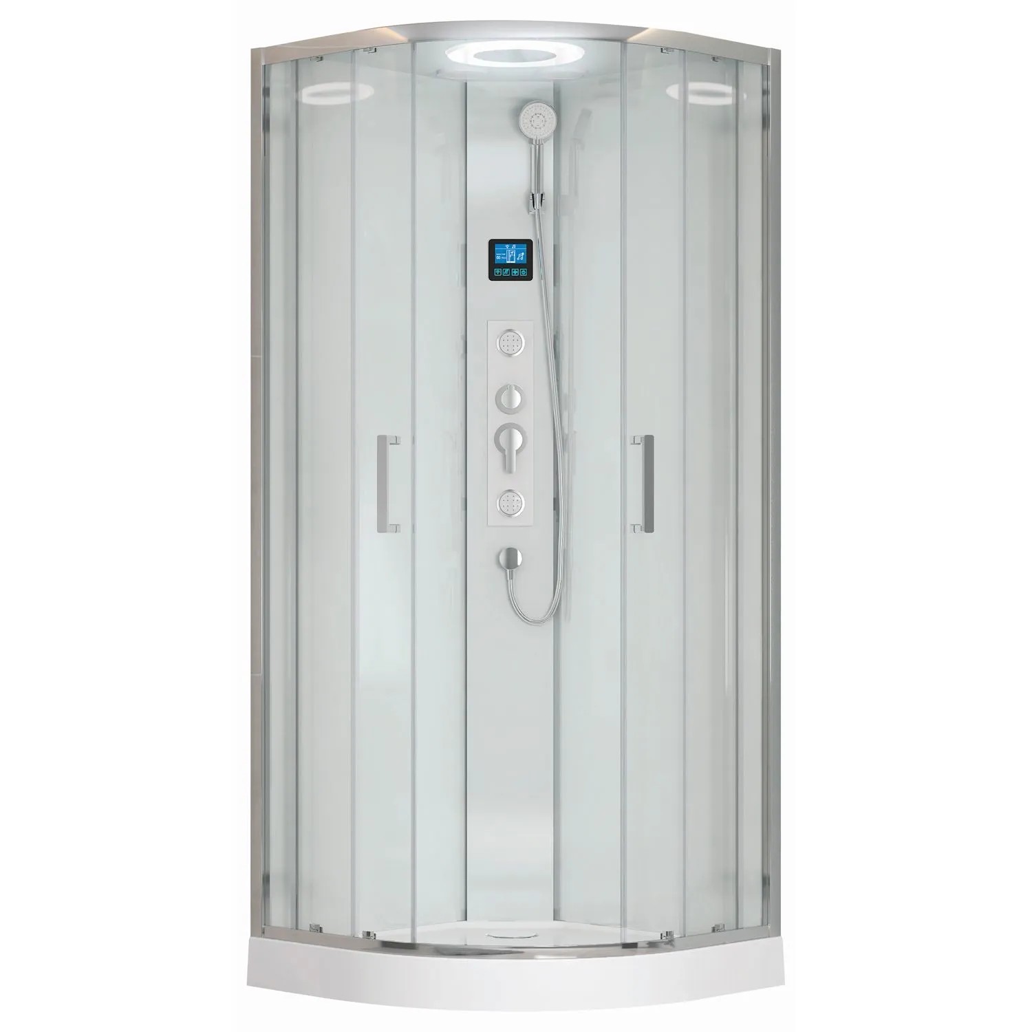 Kerra Hydromassage-Duschkabine Orion 90 Weiß mit Bluetooth 90 x 90 x 223 cm