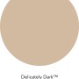 Farbmuster der ELLE DECORATION Wandfarbe Delicately Dark No. 568, ein warmer Beigeton.