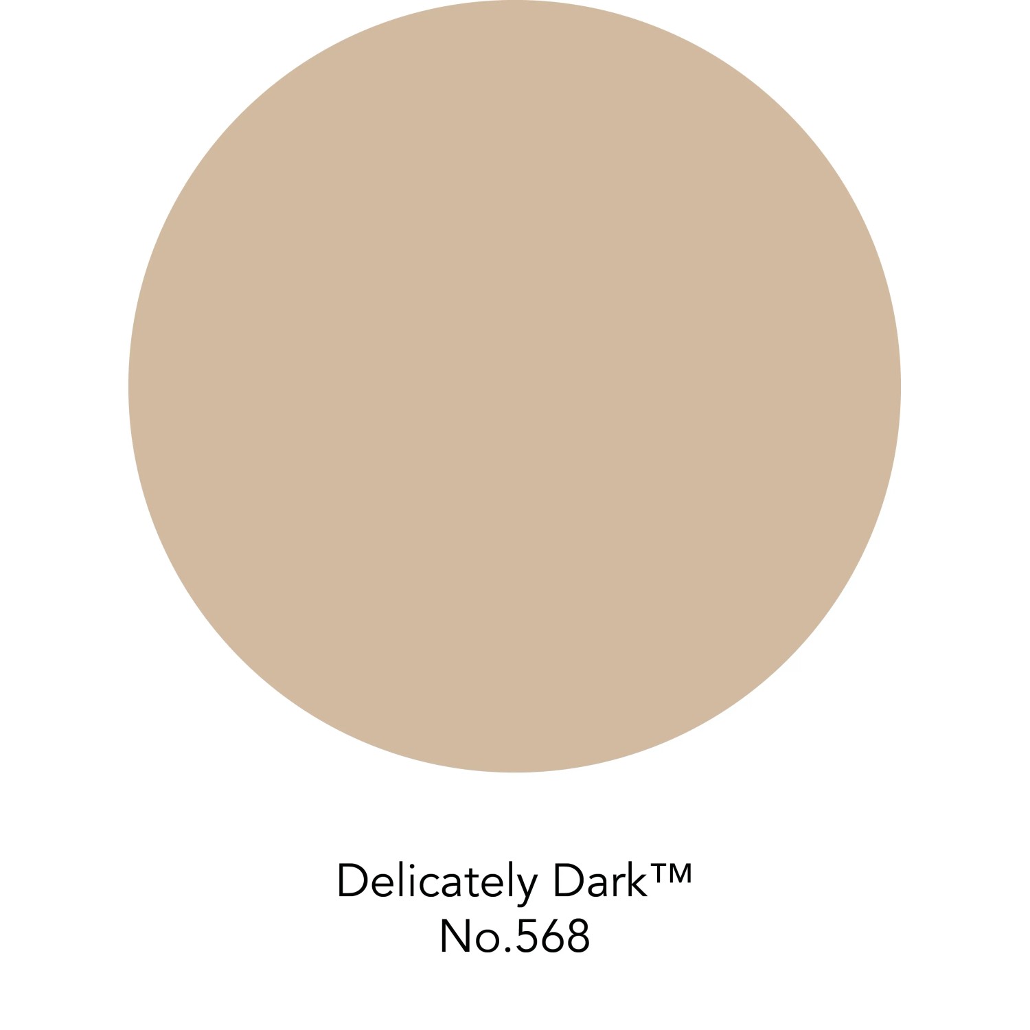 Farbmuster der ELLE DECORATION Wandfarbe Delicately Dark No. 568, ein warmer Beigeton.
