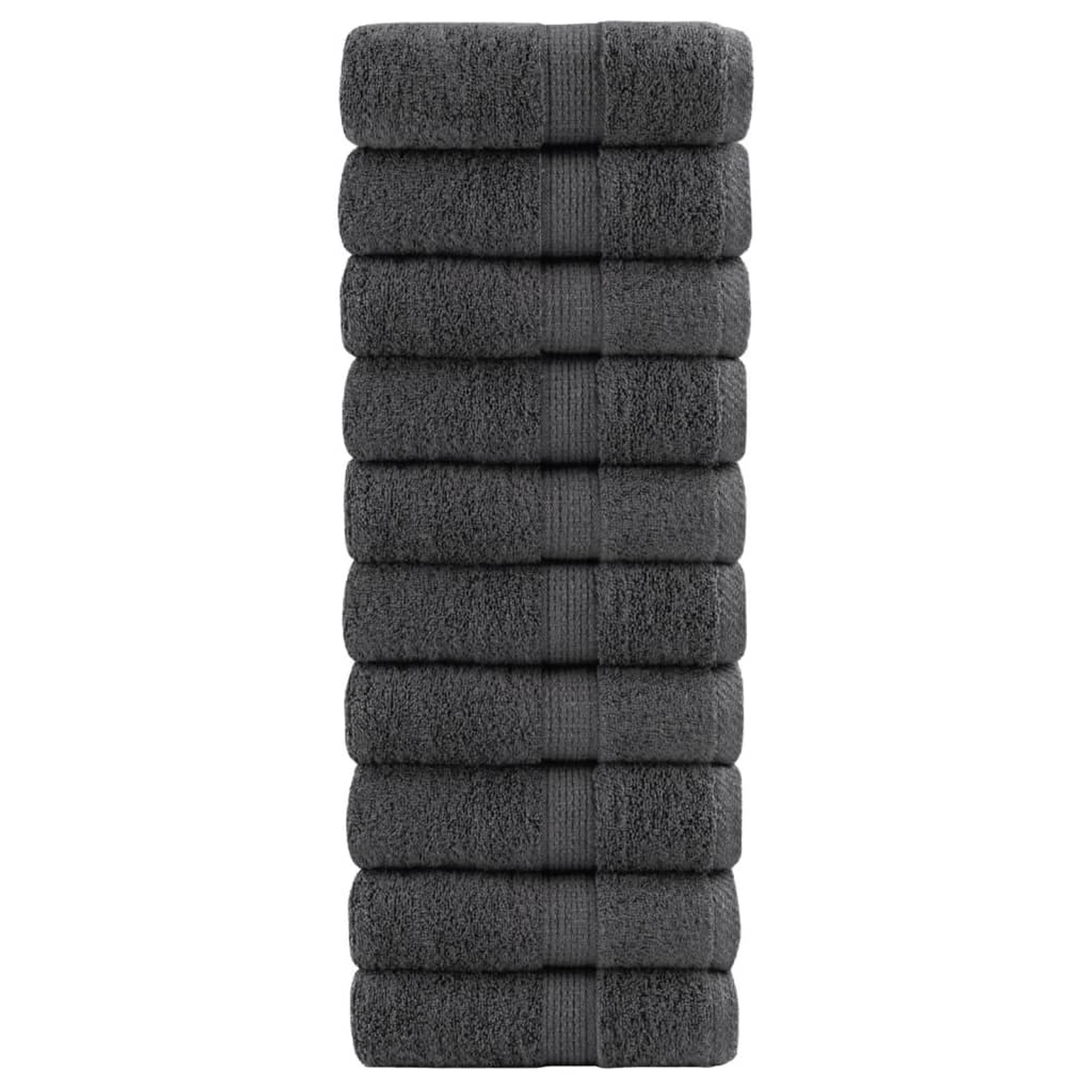 Thumbnail - vidaXL Premium-Seiftücher 10 Stk Anthrazit 30x30 cm 600g/m2 Baumwolle