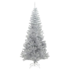 vidaXL Künstlicher Weihnachtsbaum mit Ständer Silber 180 cm PET 321013