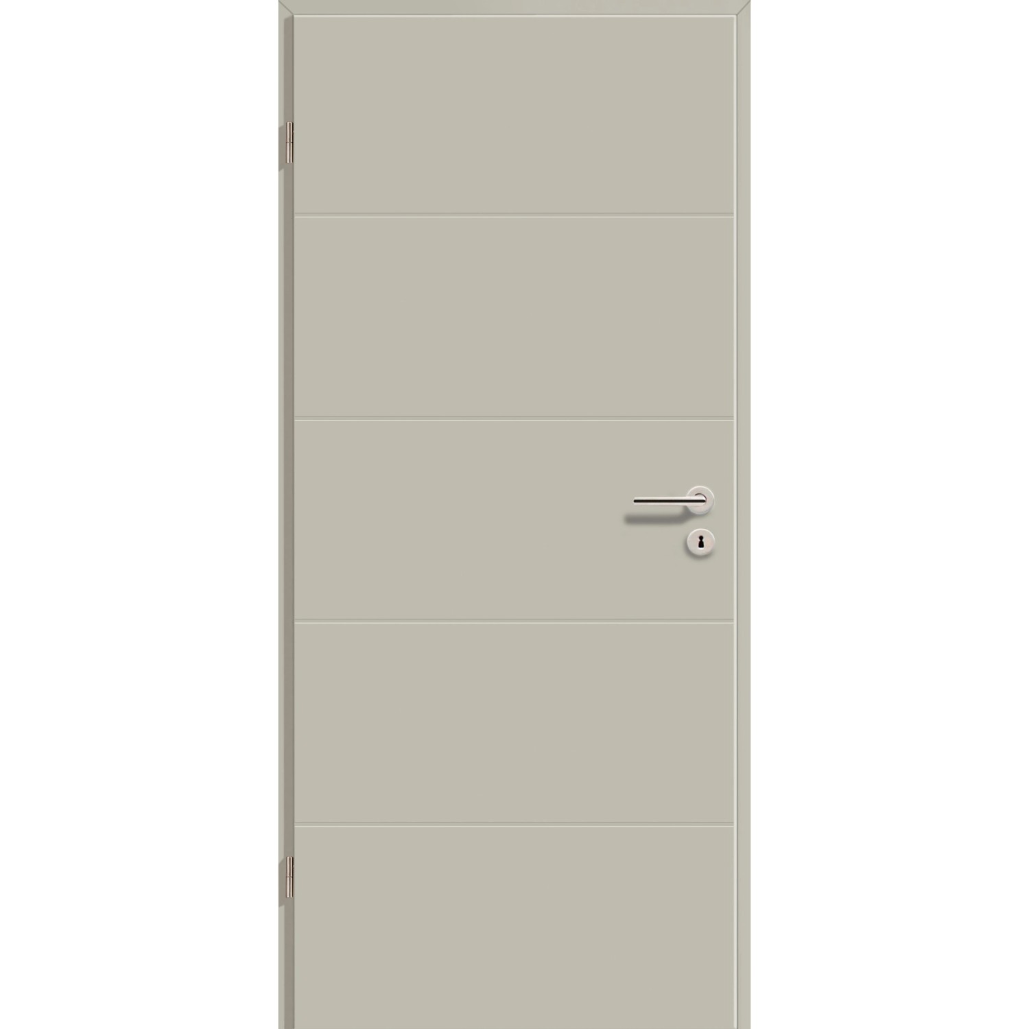 GetaDoor Zimmertür CPL-Folie Seidengrau 98,5 cm x 198,5 cm Anschlag L