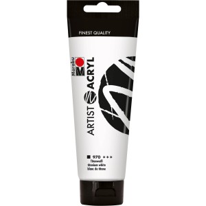Tube Marabu Artist Acrylfarbe, 120ml, Titanweiß. Künstler-Acrylfarbe für höchste Ansprüche.