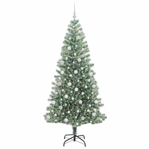 vidaXL Künstlicher Weihnachtsbaum Beschneit mit LED Licht 210 cm 3396827