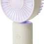 Weißer USB Handventilator mit drei Geschwindigkeitsstufen für Reisen und Büro.