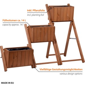 Pflanztreppe dreistufig entfaltbar Braun