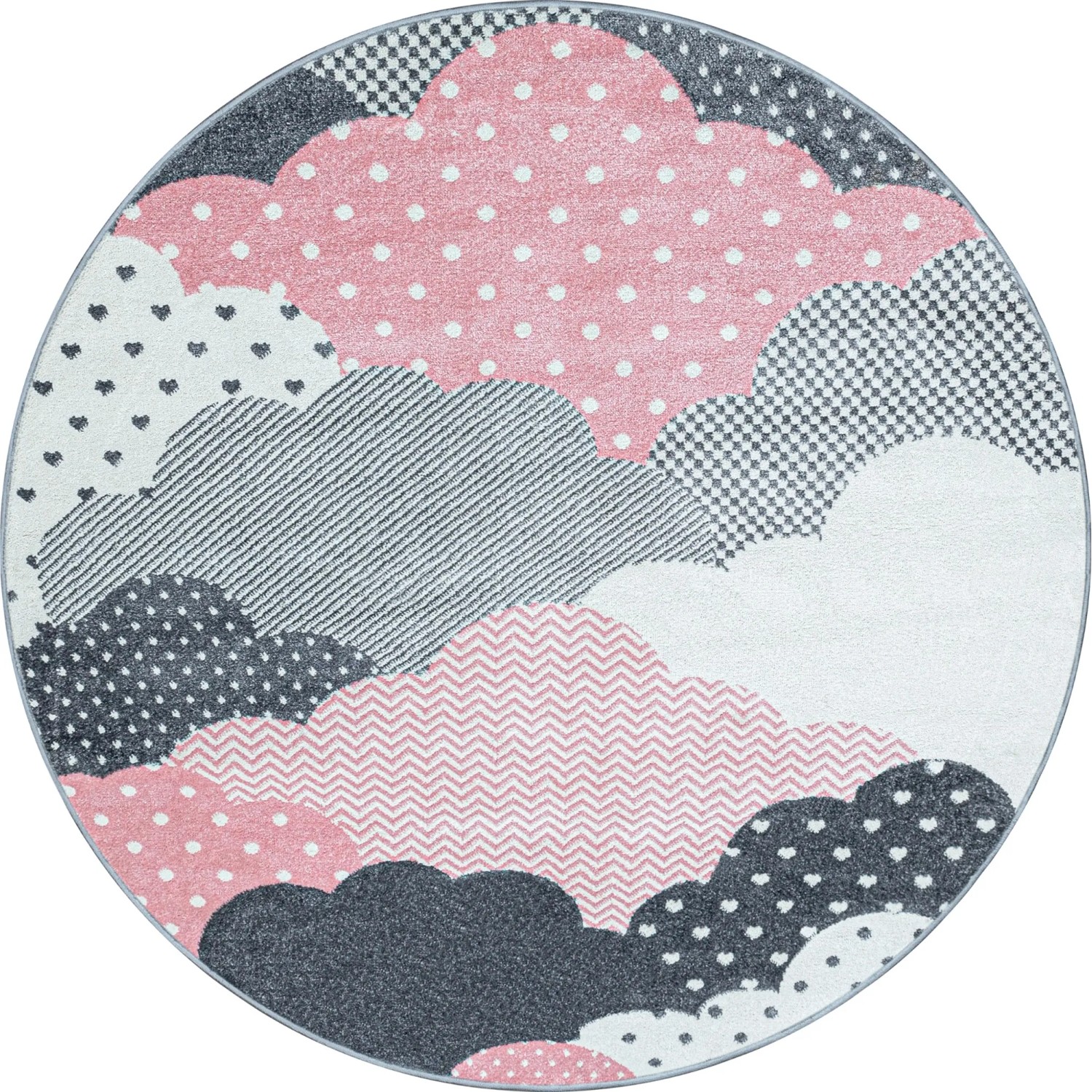 Ayyildiz Kinderteppich Bambi 820 Pink 160 cm Rund