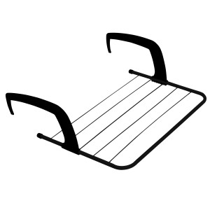 Schwarzer Casa Si Heizungstrockner Hot mit 3 m Trockenlänge für Heizkörper oder Balkon.