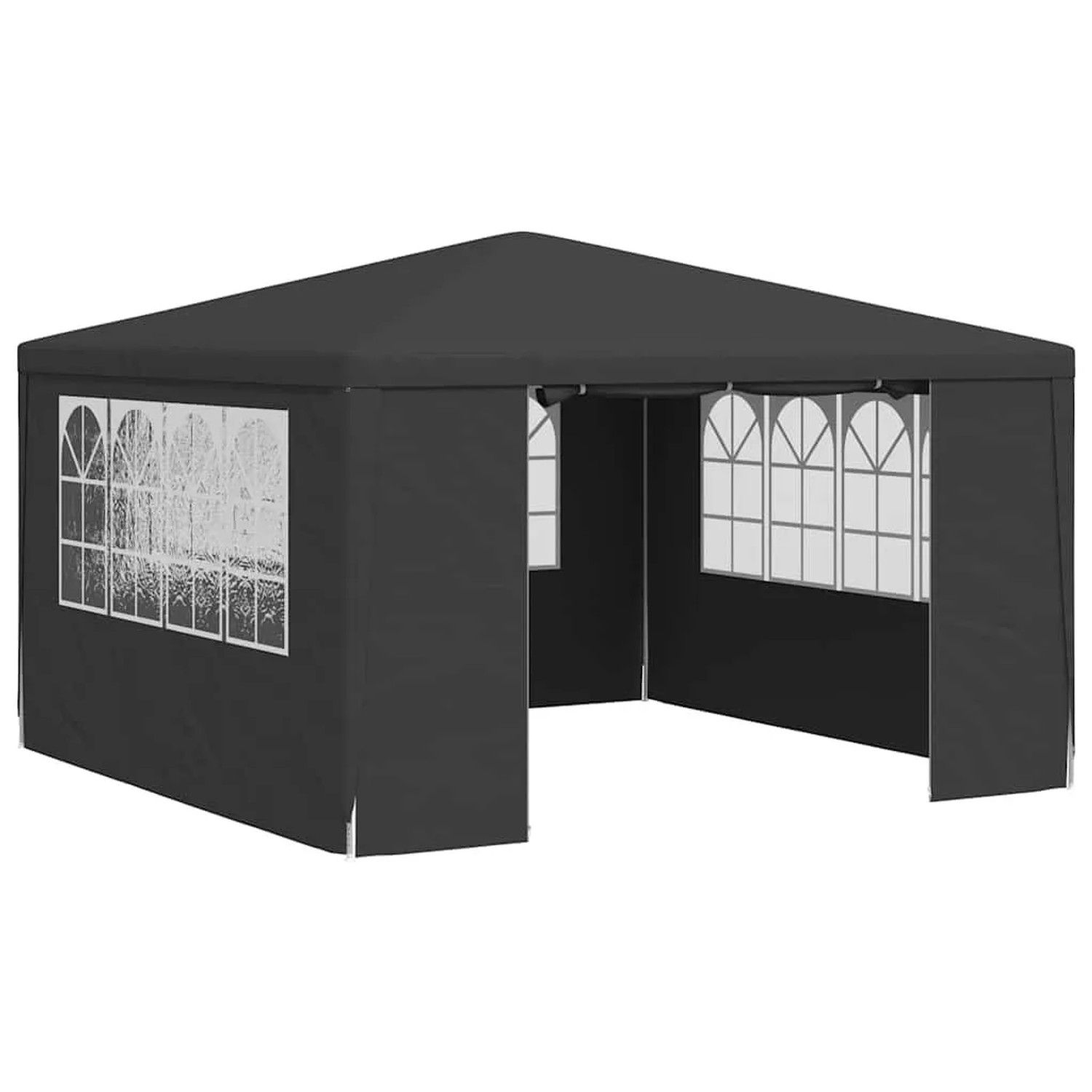 Furnicato Profi Partyzelt Mit Seitenwänden 4x4 M Anthrazit 90 G M²