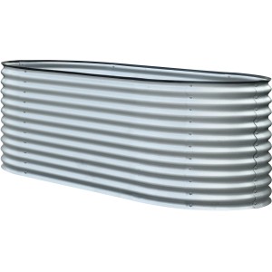 Floraworld Hochbeet Welle, 240x80x82 cm, silbernes Metall-Hochbeet mit gewellter Optik.
