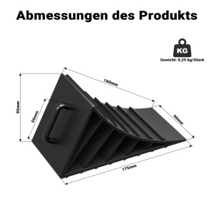 Wiltec 2X Unterlegkeile 17,7X8,9X9Cm Bremskeil 2T Hdpe Anhänger Wohnmobil Keil