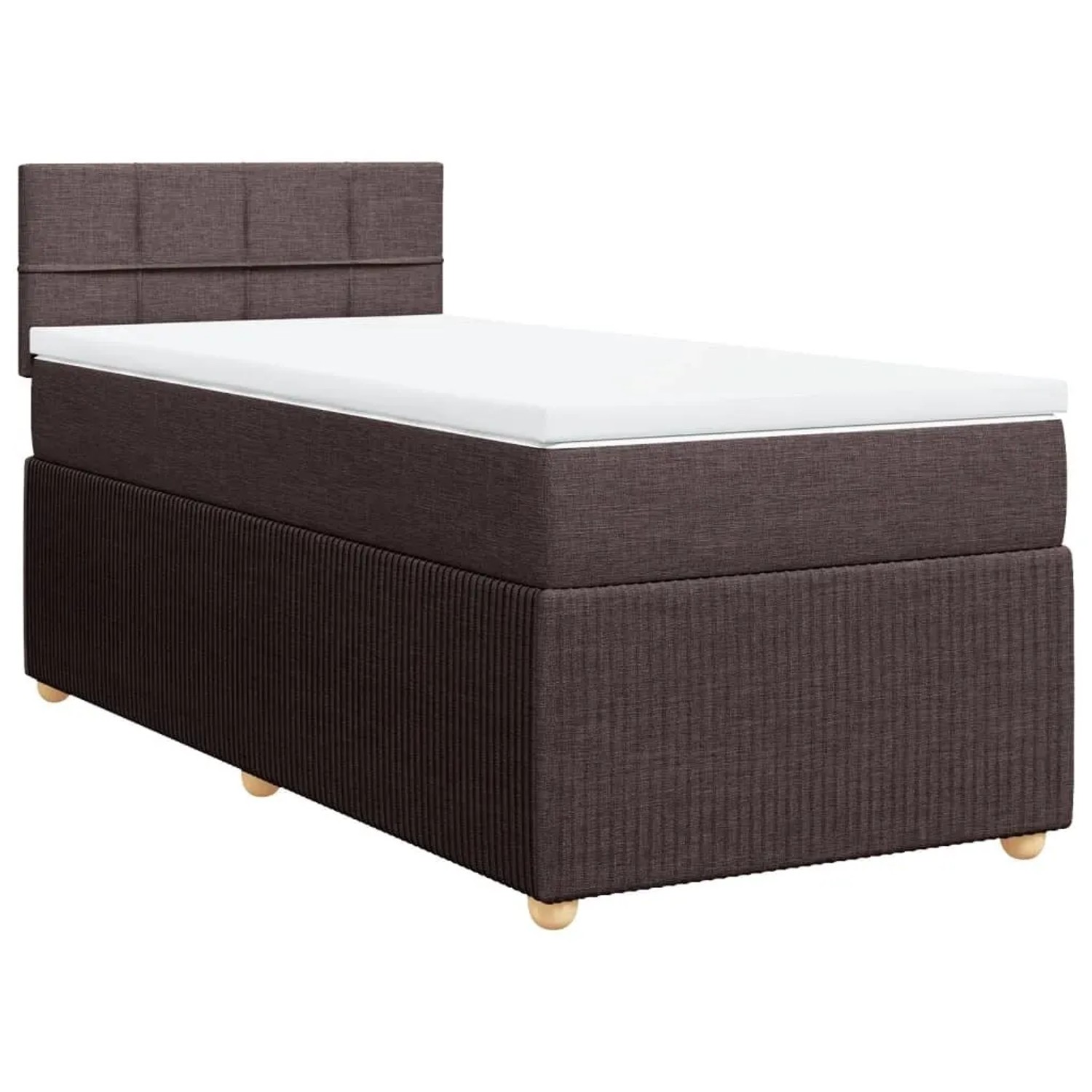 Thumbnail - vidaXL Boxspringbett mit Matratze Dunkelbraun 80x200 cm Stoff 3287286