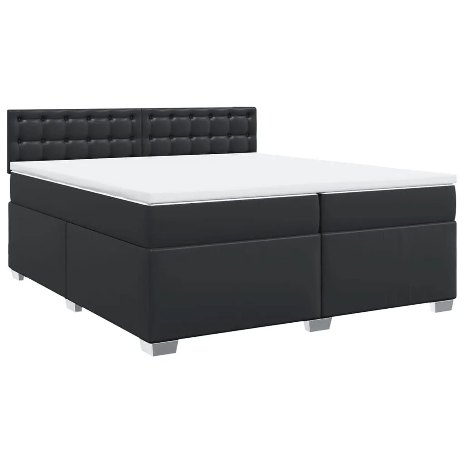 vidaXL Boxspringbett mit Matratze Schwarz 200x200 cm Kunstleder 3288436 günstig online kaufen
