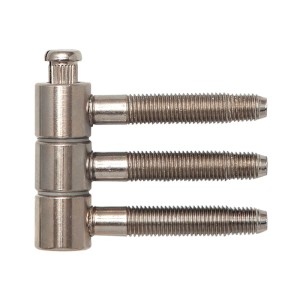 SFS Einbohrband 3-teilig, vernickelt, mit Gewindebolzen für Holztüren. Robustes Türzubehör aus Stahl.
