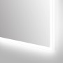 DSK LED-Lichtspiegel Silver Mare, 50x70 cm, mit umlaufender Beleuchtung und silbernem Rahmen.