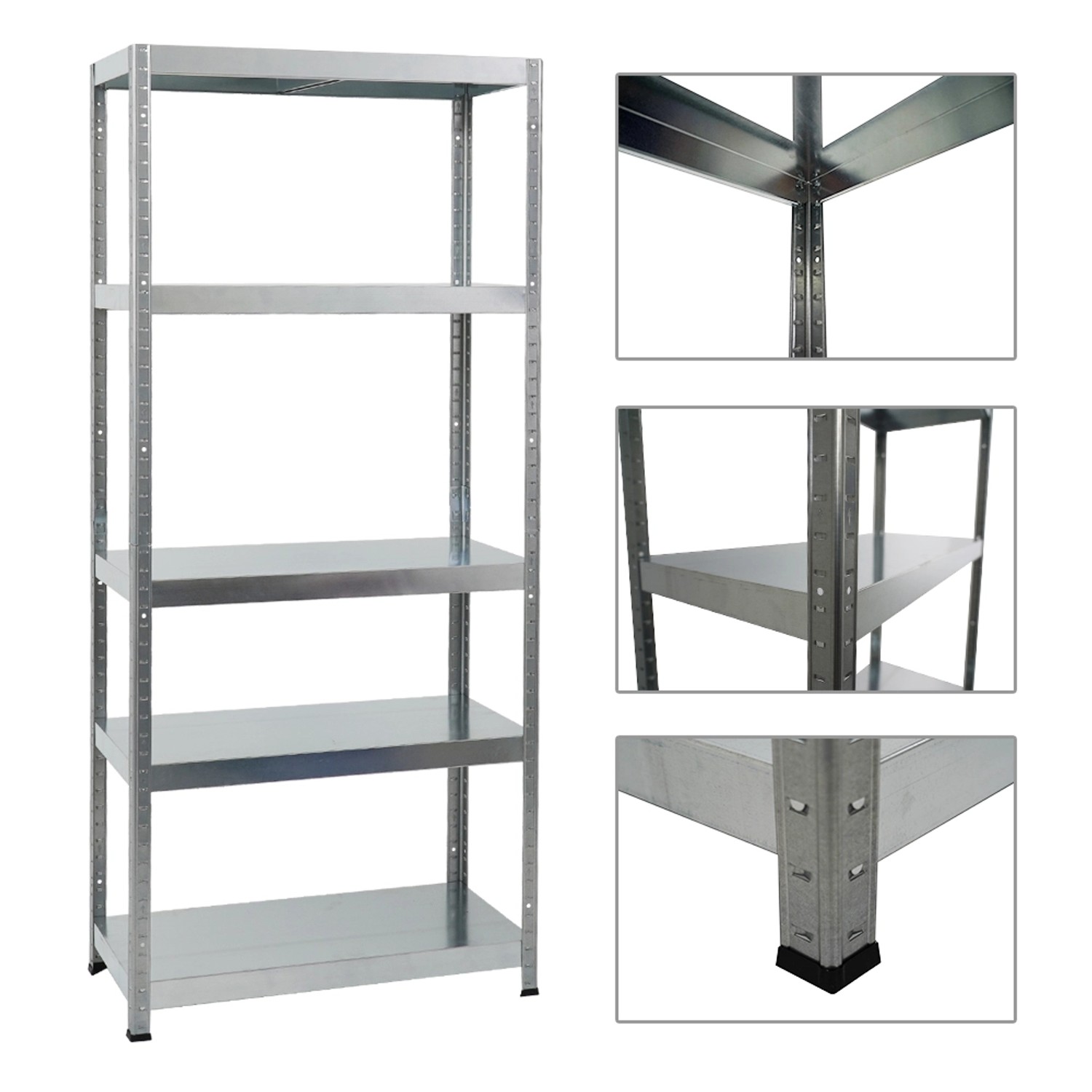 PROREGAL Schwerlastregal Steel Eagle, verzinkt, 180x80x40cm, Fachlast 130kg.