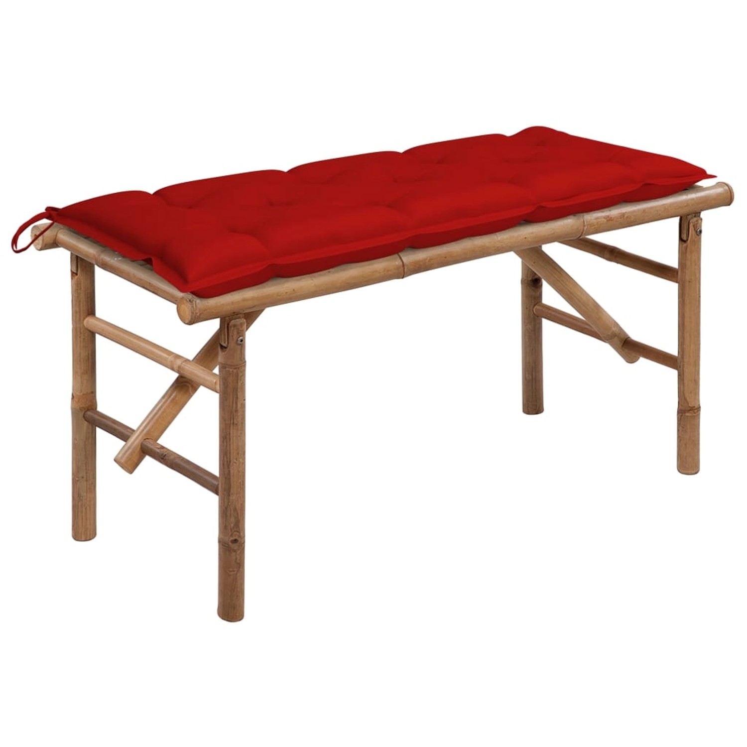 furnicato Klappbare Gartenbank mit Auflage 118 cm Bambus
