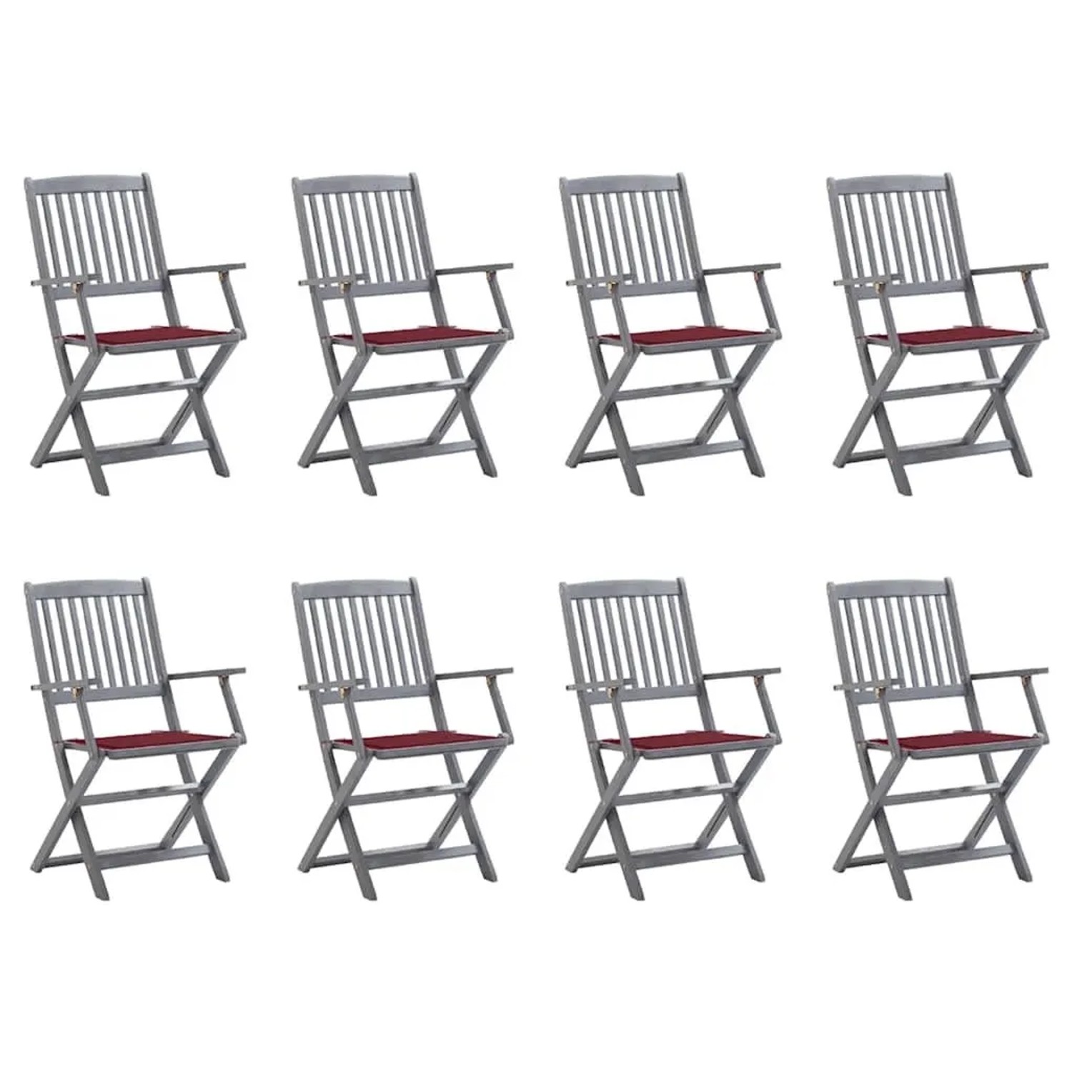 vidaXL Klappbare Gartenstühle 8 Stk mit Kissen Massivholz Akazie 3078271 günstig online kaufen