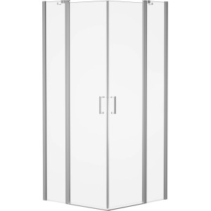 baliv Duschkabine DUK-90.50E, 90x90 cm, Chrom, rahmenlose Eckdusche mit Pendeltüren.